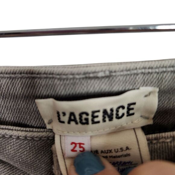 L'AGENCE Jeans Womens 25 Grey Highline High Rise Skinny Jeans Ankle Distressed‎ - Picture 10 of 10